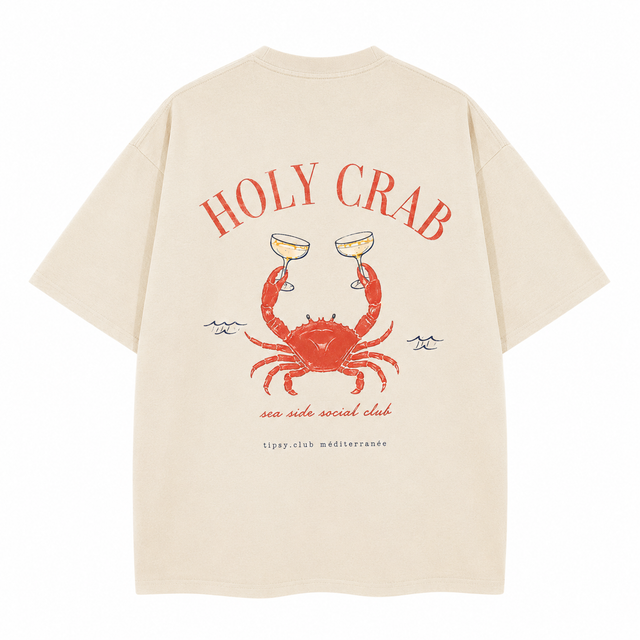 T-shirt Holy Crab — vue du dos avec le motif