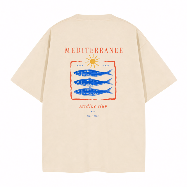 T-shirt Sardine Club — vue du dos avec le motif