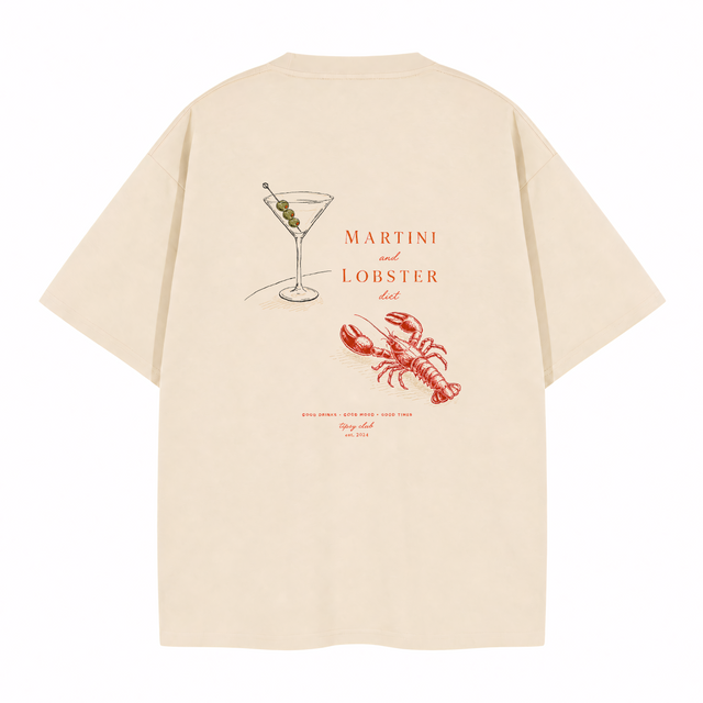 T-shirt Martini & Lobster Diet — vue du dos avec le motif
