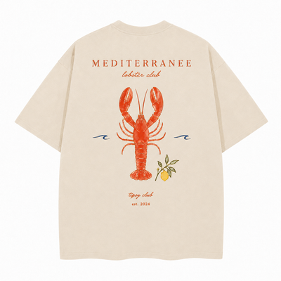 T-shirt Méditerranée Lobster Club — vue du dos avec le motif