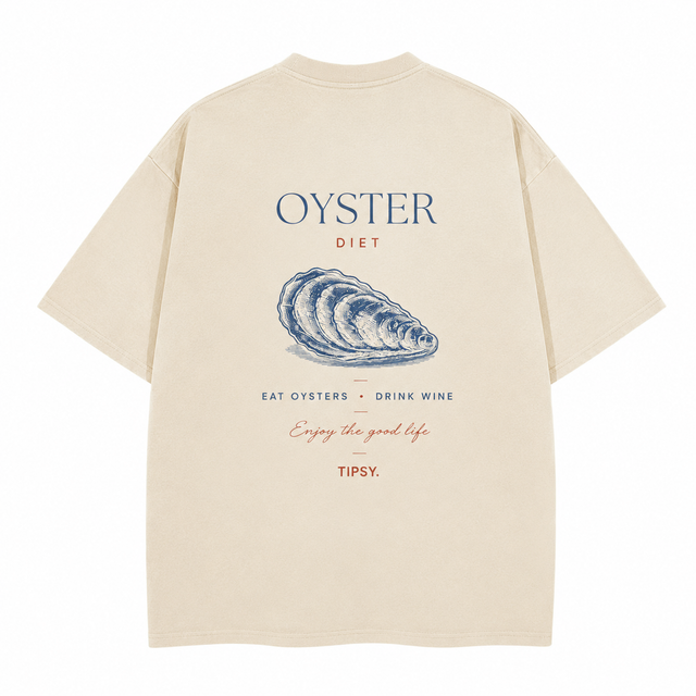 T-shirt Oyster Diet — vue du dos avec le motif