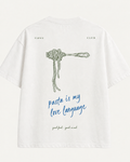 T-shirt Pasta Is My Love Language — vue du dos avec le motif