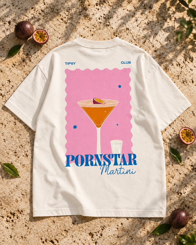 T-shirt Pornstar Martini Club — photo d’ambiance et détail du motif